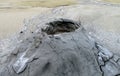 Mud volcano erupting with dirt, vulcanii Noroiosi in Buzau, Romania Royalty Free Stock Photo